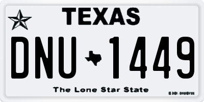 TX license plate DNU1449