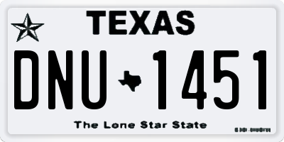 TX license plate DNU1451