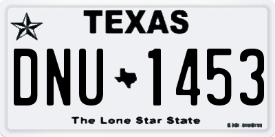 TX license plate DNU1453