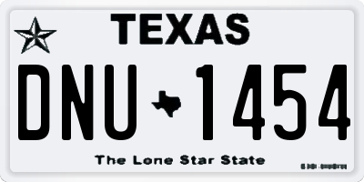 TX license plate DNU1454