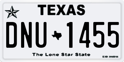 TX license plate DNU1455