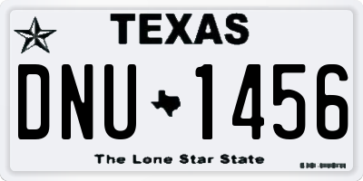 TX license plate DNU1456