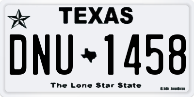 TX license plate DNU1458