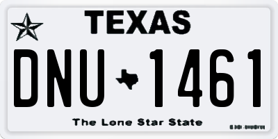 TX license plate DNU1461