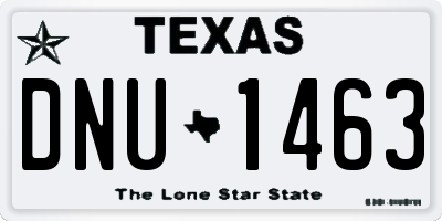 TX license plate DNU1463
