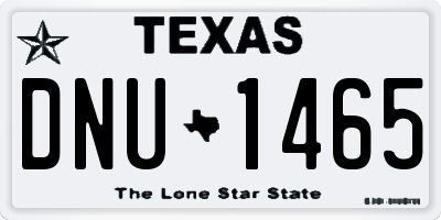 TX license plate DNU1465