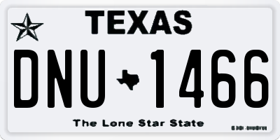 TX license plate DNU1466