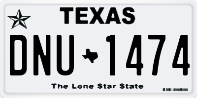 TX license plate DNU1474