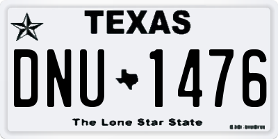TX license plate DNU1476
