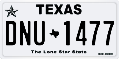 TX license plate DNU1477