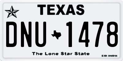 TX license plate DNU1478