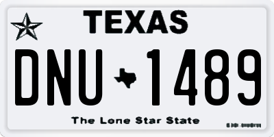 TX license plate DNU1489
