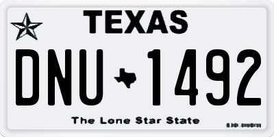 TX license plate DNU1492