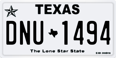 TX license plate DNU1494