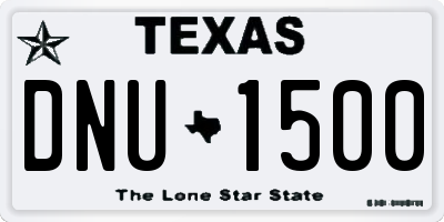 TX license plate DNU1500