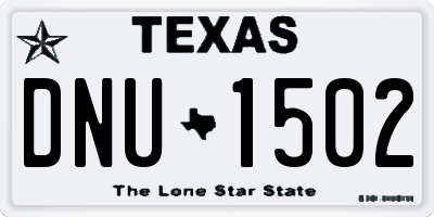 TX license plate DNU1502