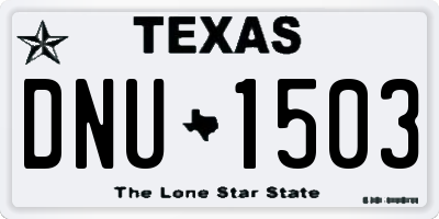 TX license plate DNU1503