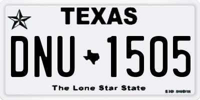 TX license plate DNU1505