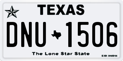 TX license plate DNU1506