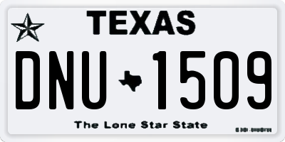 TX license plate DNU1509