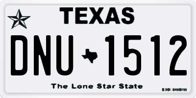 TX license plate DNU1512