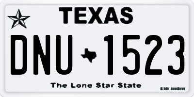 TX license plate DNU1523