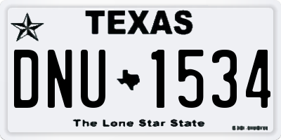 TX license plate DNU1534
