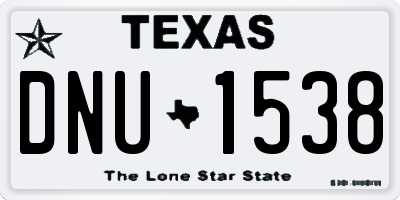 TX license plate DNU1538
