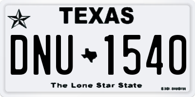 TX license plate DNU1540