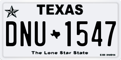 TX license plate DNU1547