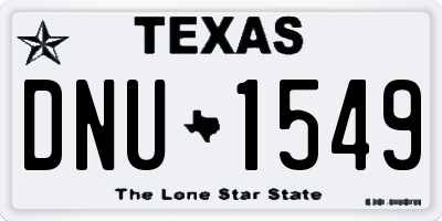 TX license plate DNU1549