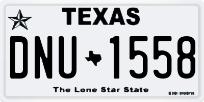 TX license plate DNU1558