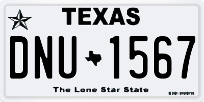 TX license plate DNU1567