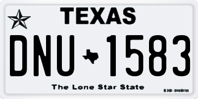 TX license plate DNU1583