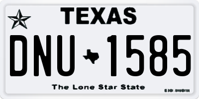 TX license plate DNU1585