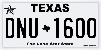 TX license plate DNU1600