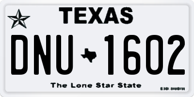 TX license plate DNU1602