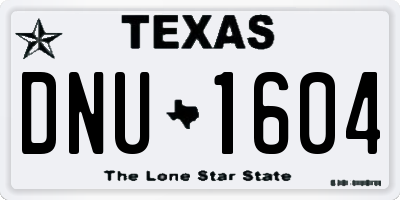 TX license plate DNU1604