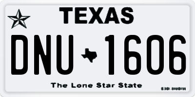 TX license plate DNU1606