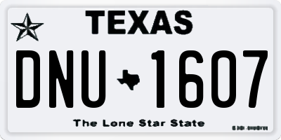 TX license plate DNU1607