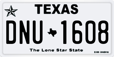 TX license plate DNU1608