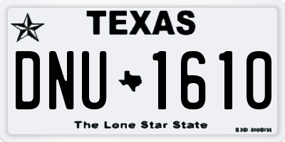 TX license plate DNU1610