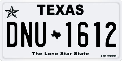 TX license plate DNU1612