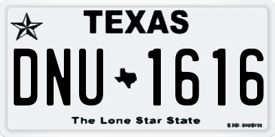 TX license plate DNU1616