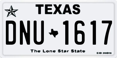 TX license plate DNU1617