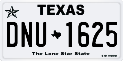 TX license plate DNU1625