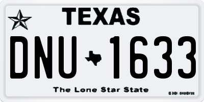 TX license plate DNU1633