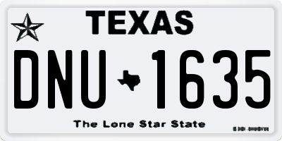 TX license plate DNU1635