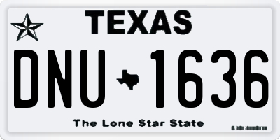 TX license plate DNU1636