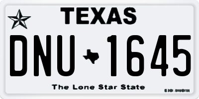 TX license plate DNU1645